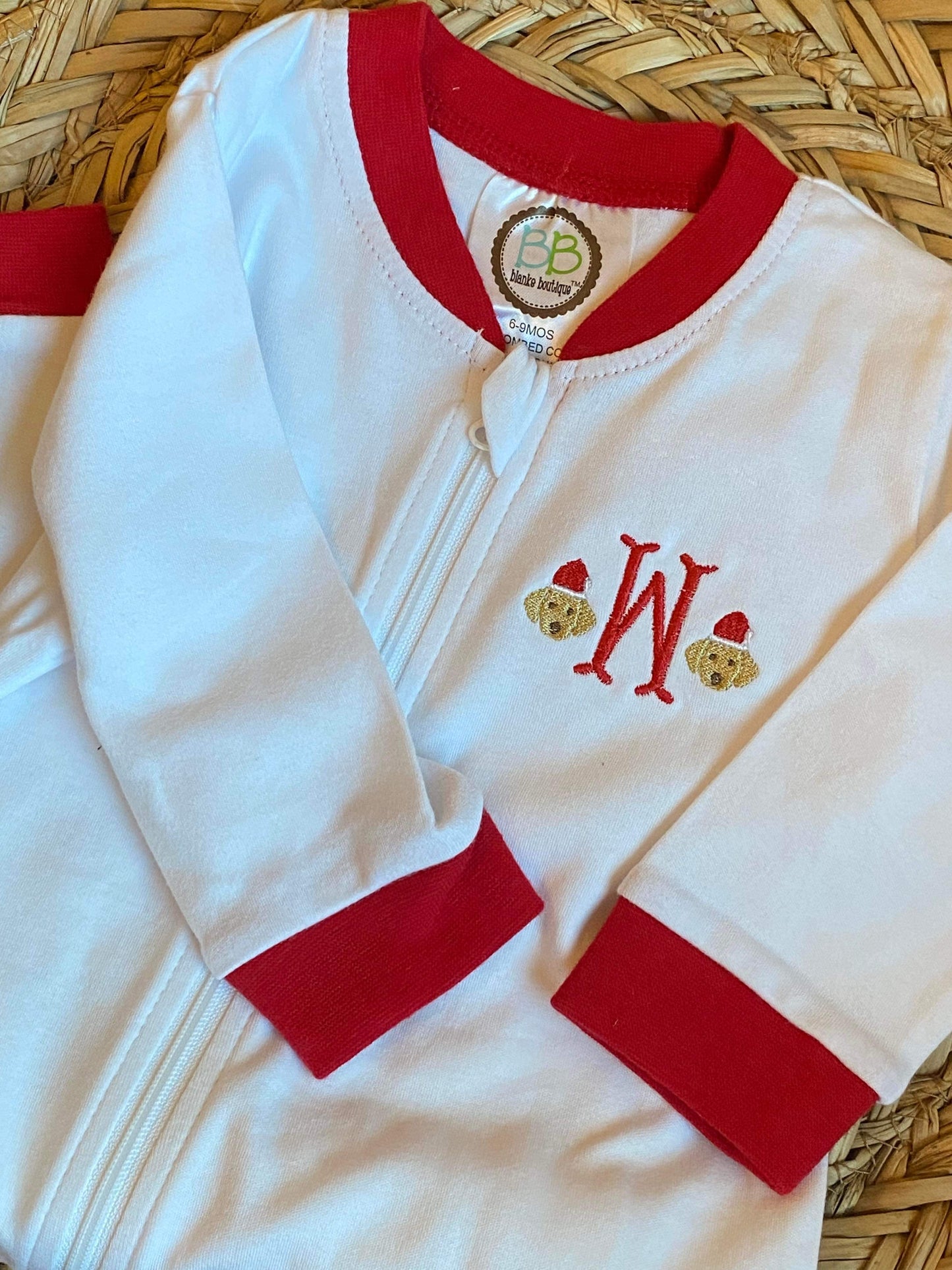 Baby Body Suit With Santa Dogs