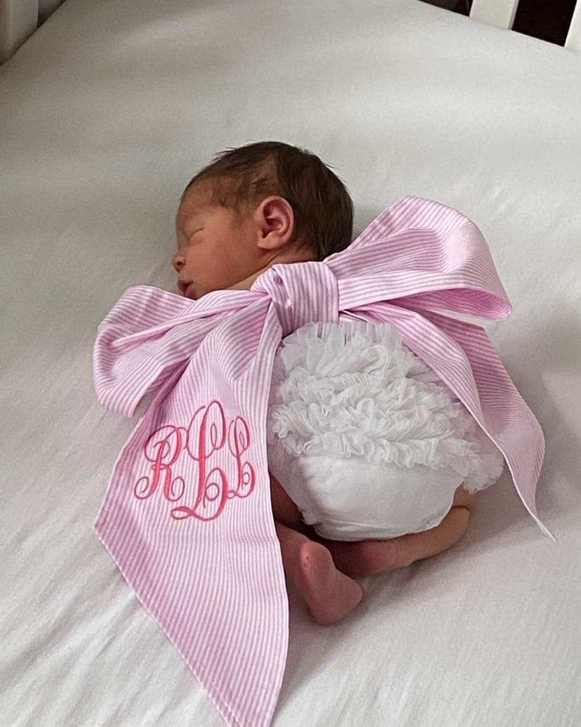 Monogram Baby Bow