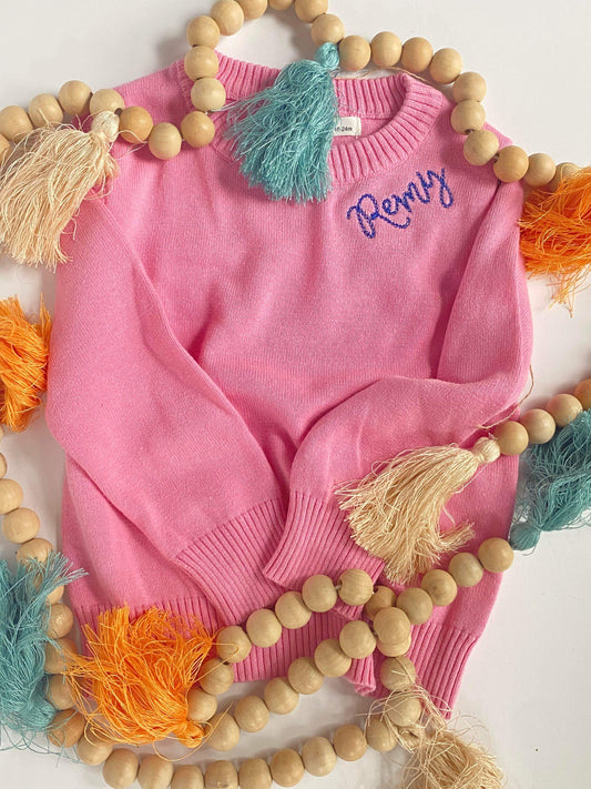 Toddler Sweater With Neckline Name