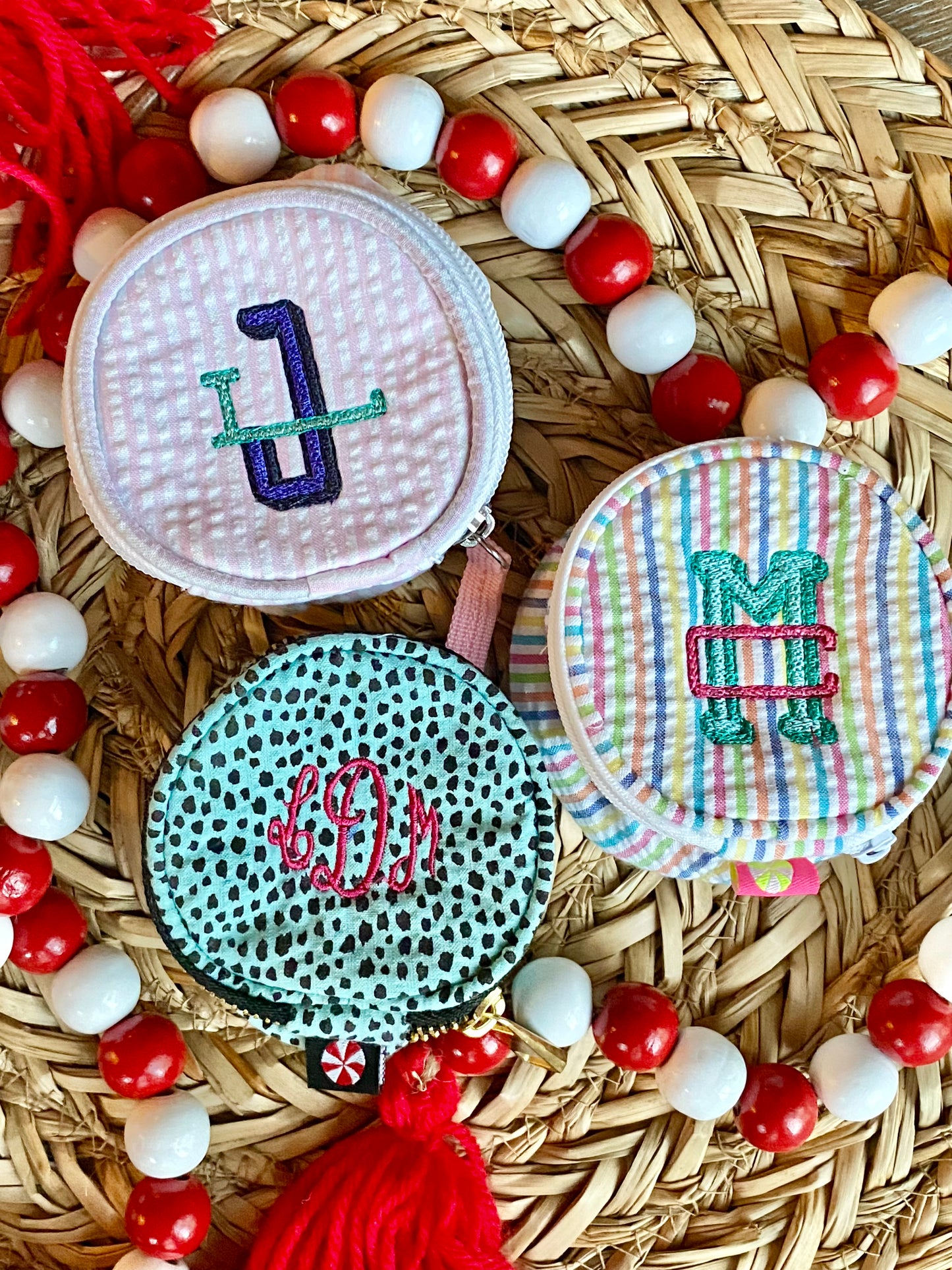 Mini Seersucker Button Bag